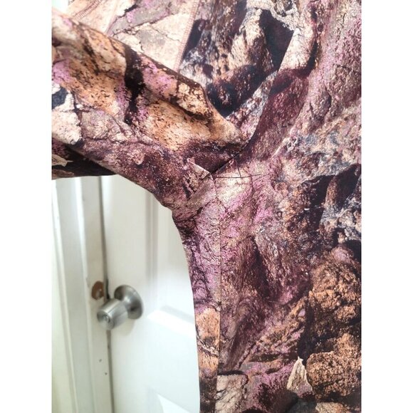 Soulgani Active Women's Brown & Pink Earthy Pattern Capri Leggings Size L - Picture 7 of 10